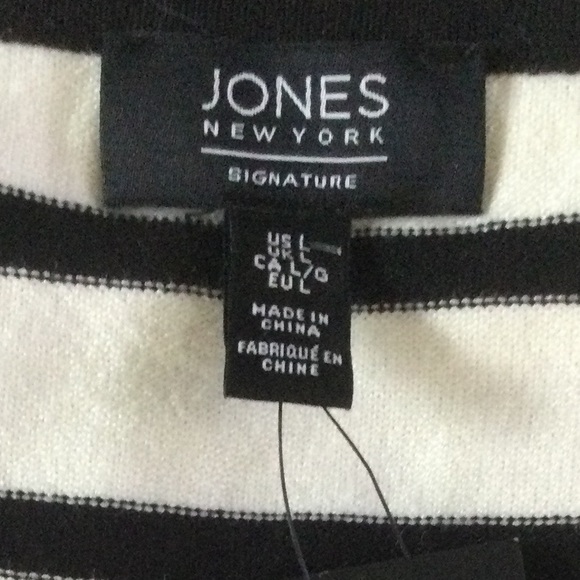 🆕 Jones New York Striped Sweater Top 🖤🦢 - Picture 7 of 10